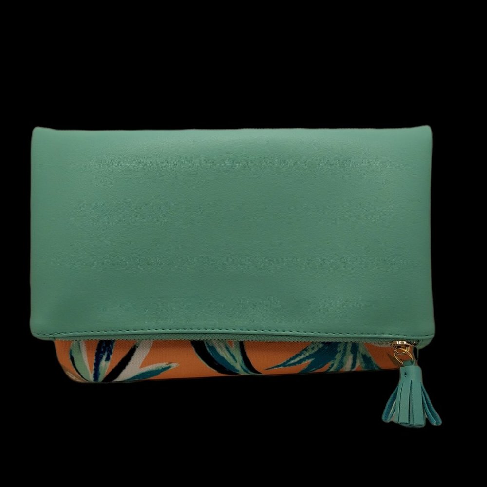 Rachel Pally Aqua/Tropical Reversible Clutch